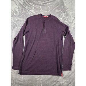 Agave Thermal Henley Shirt‎ Plum Mens Long Sleeve Standard Fit Made in USA